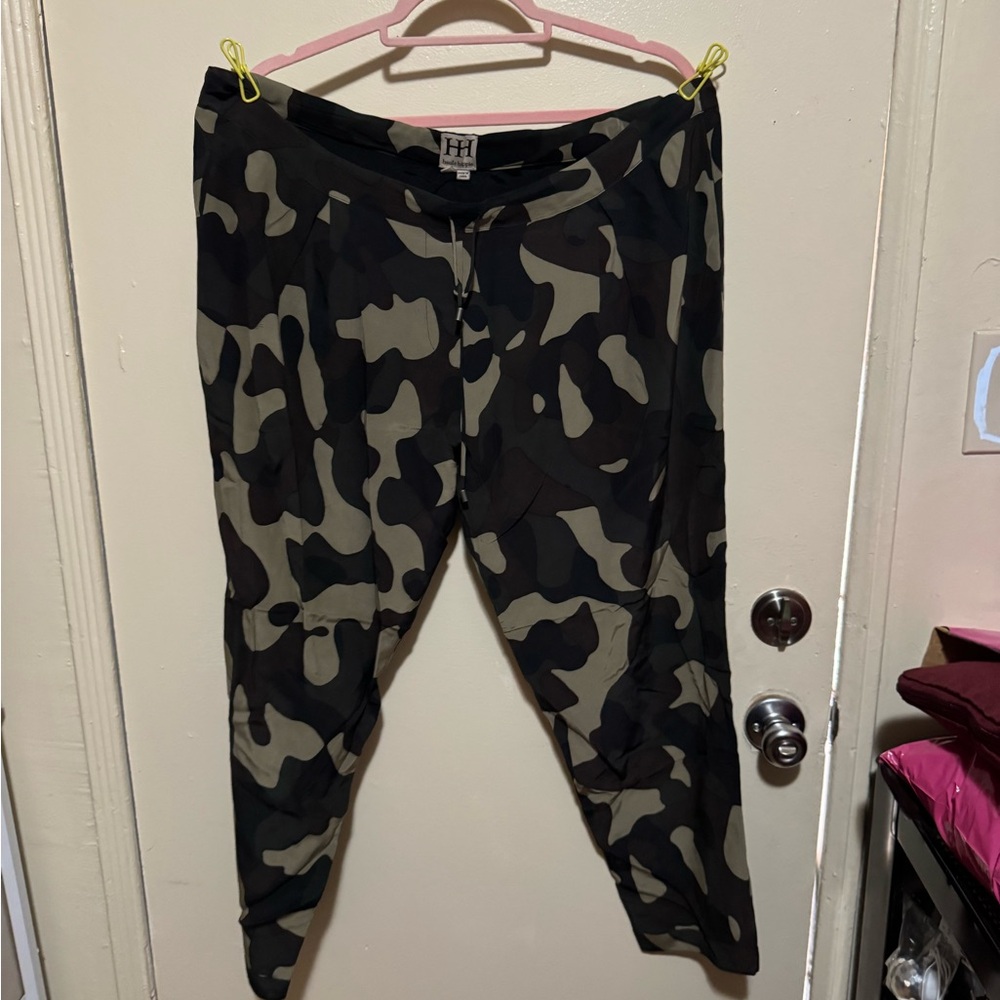 Haute Hippie Black and Tan Camouflage Trousers